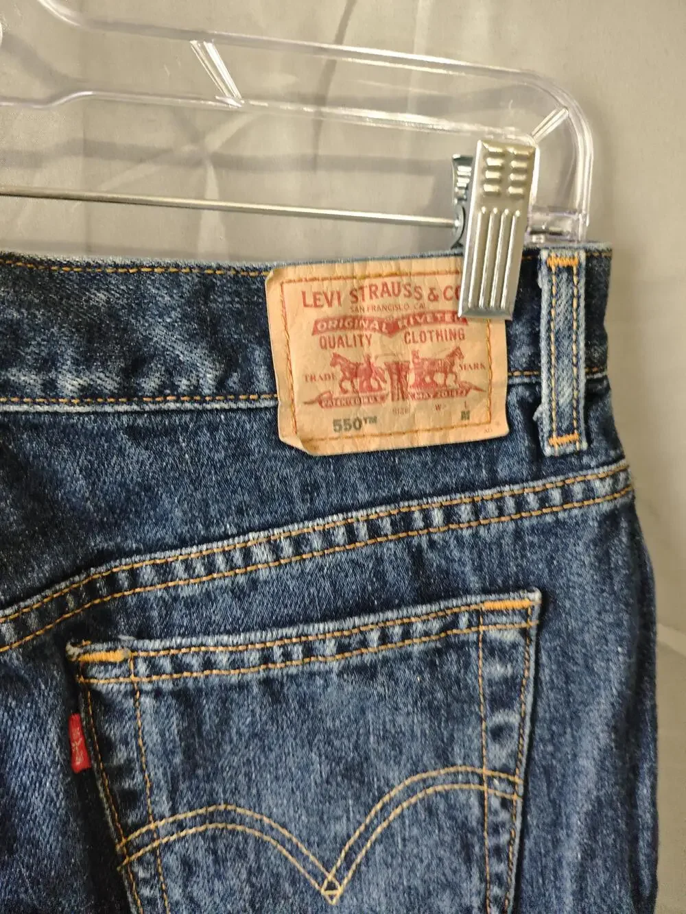 Levis 550 Jeans Mens 36x29 Blue Relaxed Fit Tapered Leg Classic Denim Pants